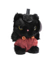 MUSITU Cute Black Cat Plush Keychain Backpack Pendant